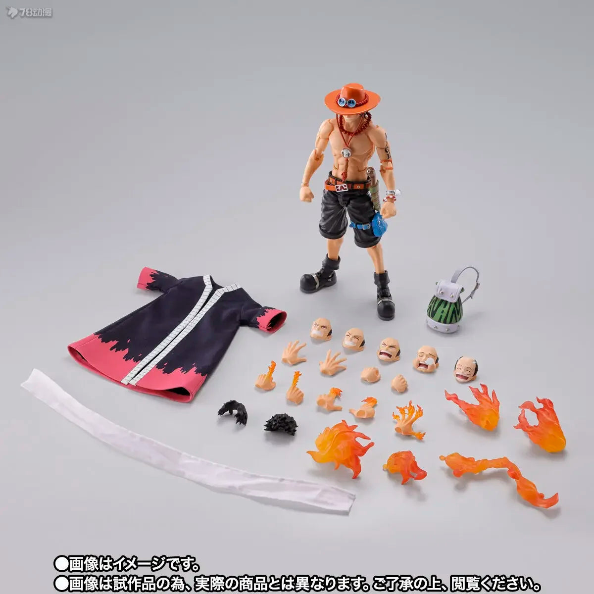 Bandai SHF S.H.Figuarts One Piece PORTGAS.D.ACE FIRE FIST Figure Finished Model Anime Action Toy Gifts for kids  SOLDIER SET