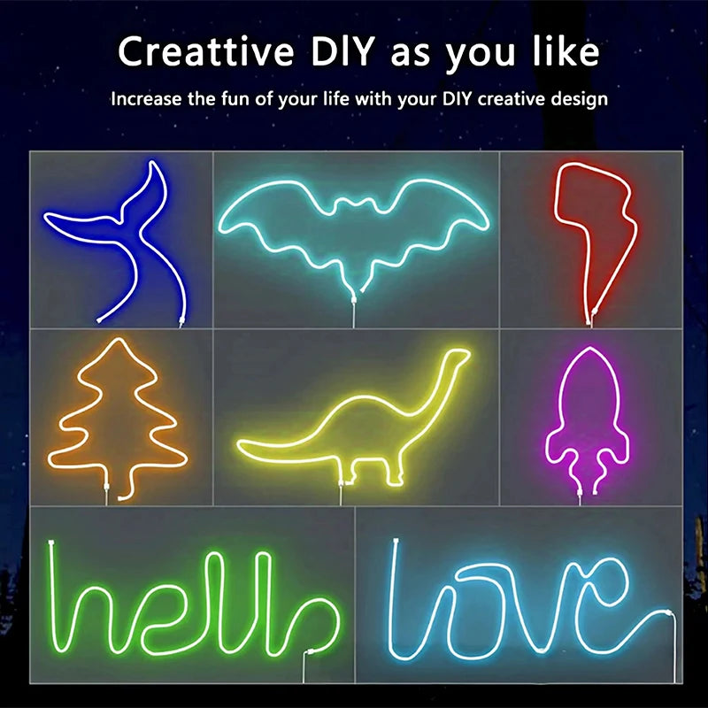 5m 12V LED Neon Strip Lights Outdoor Waterproof Silicone Neon Lamp Outdoor DIY sign Diode Tape Home Garden Decor Aquarium Light