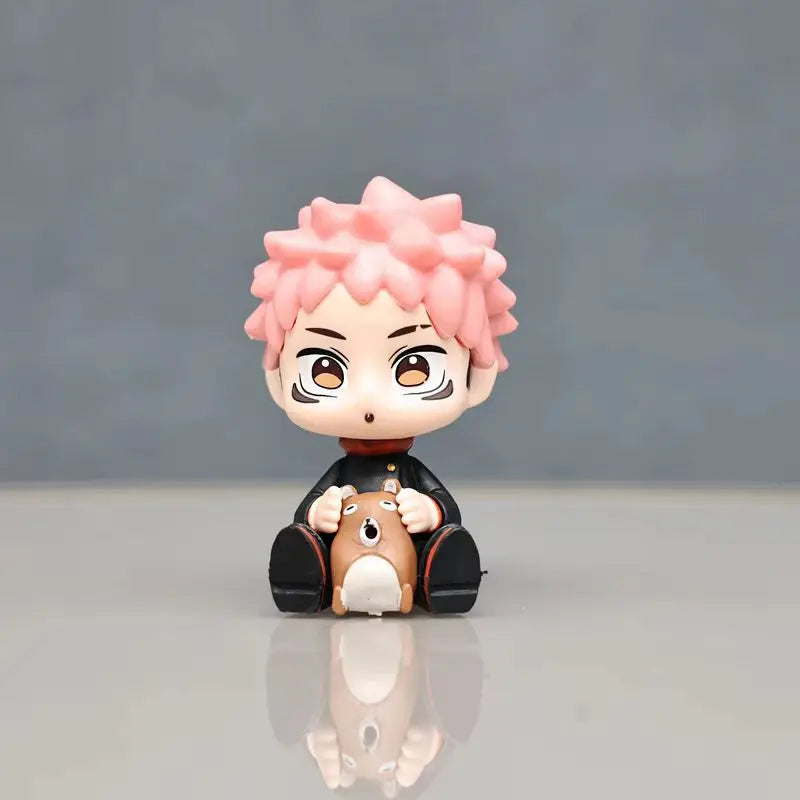 7pcs Q Version Jujutsu Kaisen Anime Figure Gojo Satoru Kugisaki Nobara Kawaii Model  Desktop Ornament Figurine Children Toy Gift