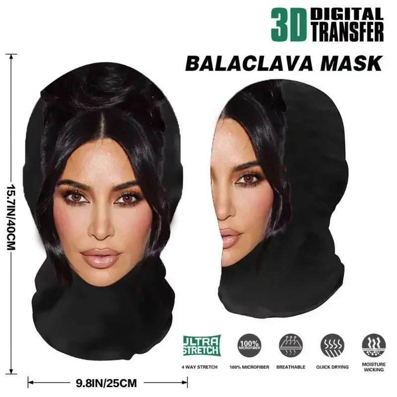 Cosplay Headwear Hip Hop Fashion Hood Hat Headgear New 3D Printed Kanye Mask Elastic Mesh Halloween Decor Full Face Mask Unisex