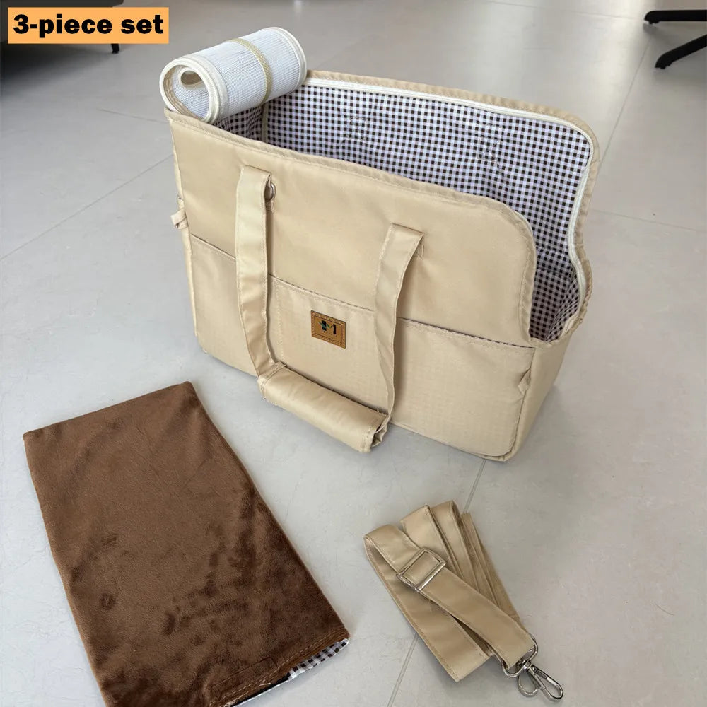 Hundeautositz, Hunde-Booster-Autositz, Katzentragetasche, Katzenbett für kleine Hunde, Katzen, Haustier-Autositz mit Polster und Gurten für Hunde und Katzen