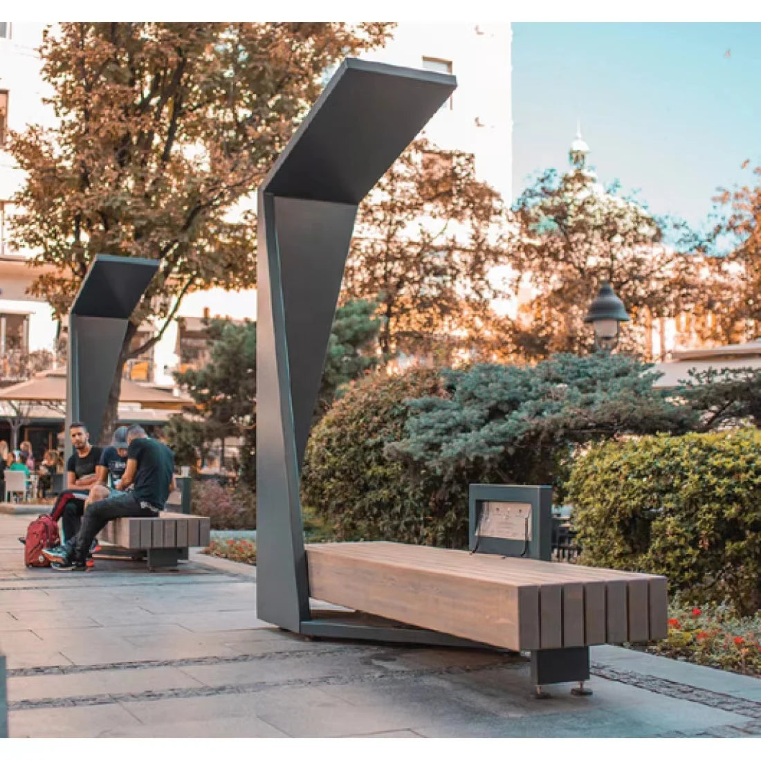 Outdoor Wireless Charging Smart Solar Funiture Bench Table