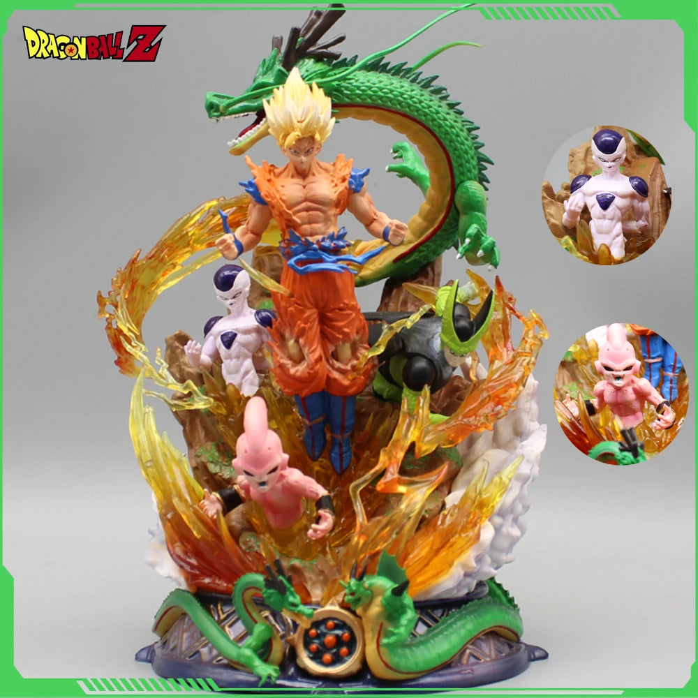 Dragon Ball Figur Son Goku Anime Figur 23cm Super Saiyajin Goku Statue Shenron Frieza Buu Cell Modelle Sammlerspielzeug Geschenke Gk