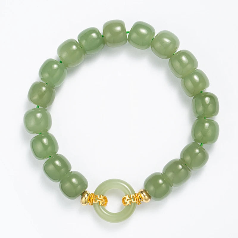 FORWELL Natural Hetian Jade Clear Colour String Exquisite Elegant Simple High-grade Bracelet Young Girls Fashion Fine Jewelry