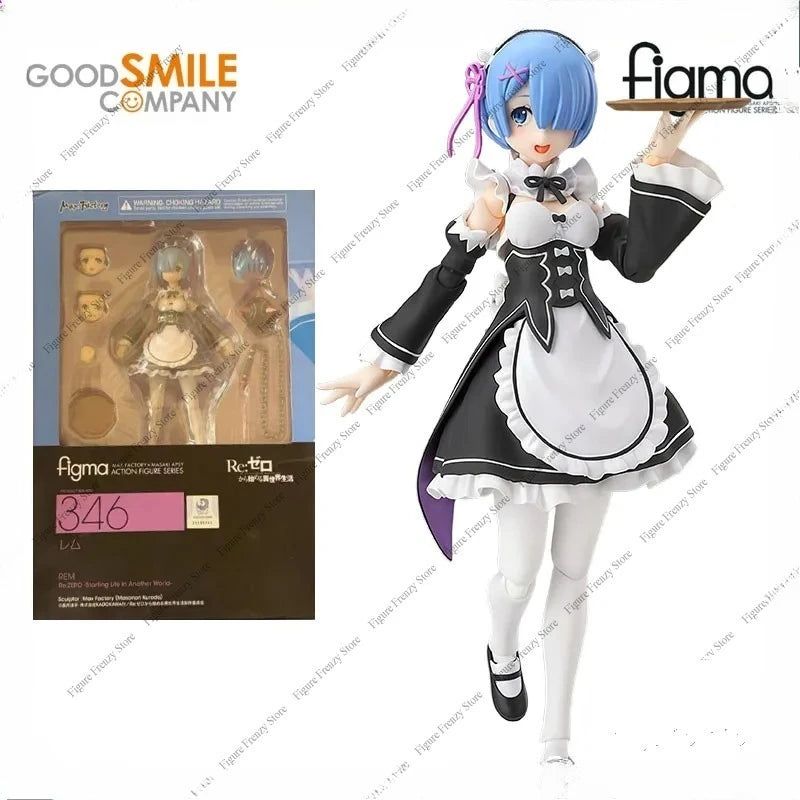 Special Offer GSC Original FIGMA Lahm and Rem 130mm Anime Action Figures Set Collectible Toy for Boys Christmas Gift