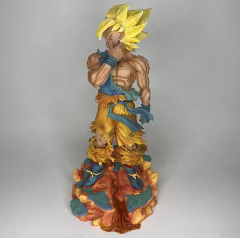 Dragon Ball Z First Super Saiyan Goku Battle Damaged Pinched Face Anime Figure Desktop Statue Collectible Gift For Anime Fans