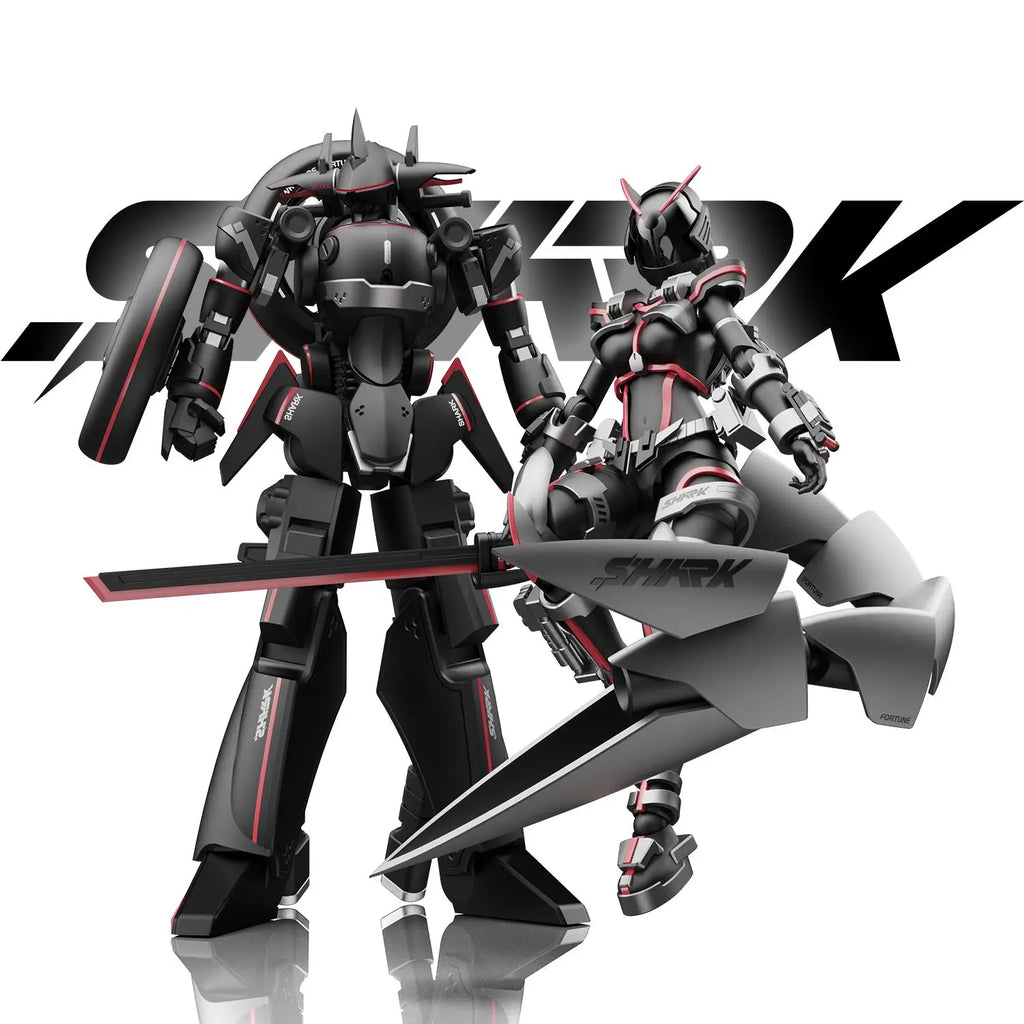 Special Yubo Figure Cultural And Creative Cyber Shark War Riding Goddess Shake Guochuang Mecha Assembly Model Toy Collect Gifts