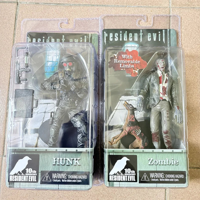 NECA Resident Evil Figures Hunk Zombie Action Figure Gas Mask Anime with Dog Model Doll Collection Boy's Christmas Gifts Toys