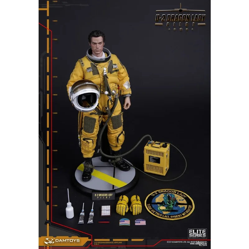 DAMTOYS Genuine 78030 U-2 Reconnaissance Aircraft Pilot U-2 "Dragon Girl" Movable Finished Product Model Boy's Gift Collectibles