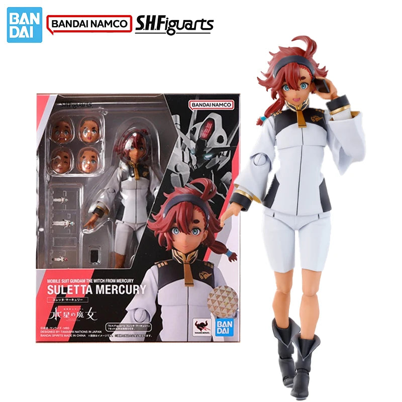 Bandai Original Genuine Figure Gundam: the Witch from Mercury Model Kit SHF Suletta Mercury Collection Action Figure Model Toys