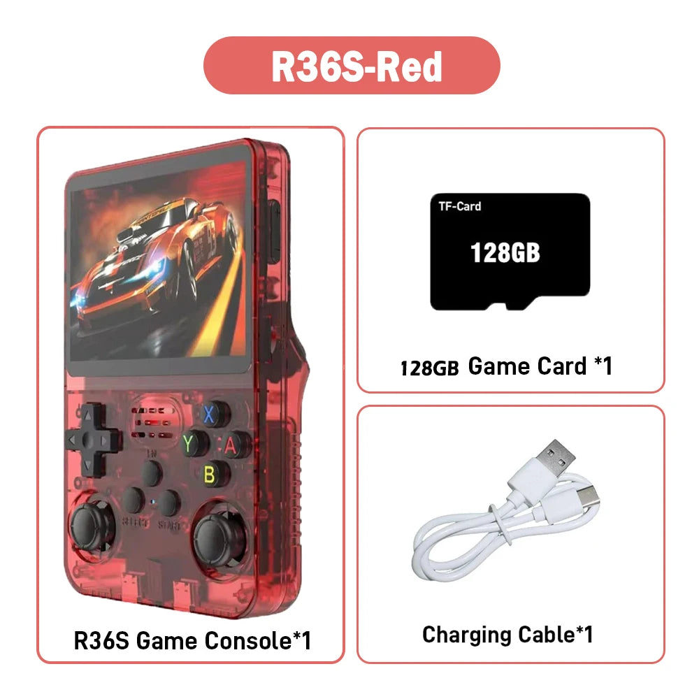 R36S Retro Handheld Video Game Console Linux System 3.5 Inch IPS Screen R35s Pro Portable Pocket Video Player 64GB/128G Games
