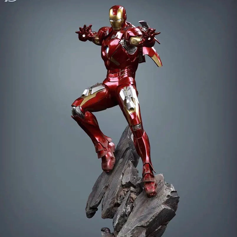 Iron Man MK7 Full Body Statue Glowing Collectible GK Model Birthday Gift For Friends Avengers Alliance Action Figure Toy
