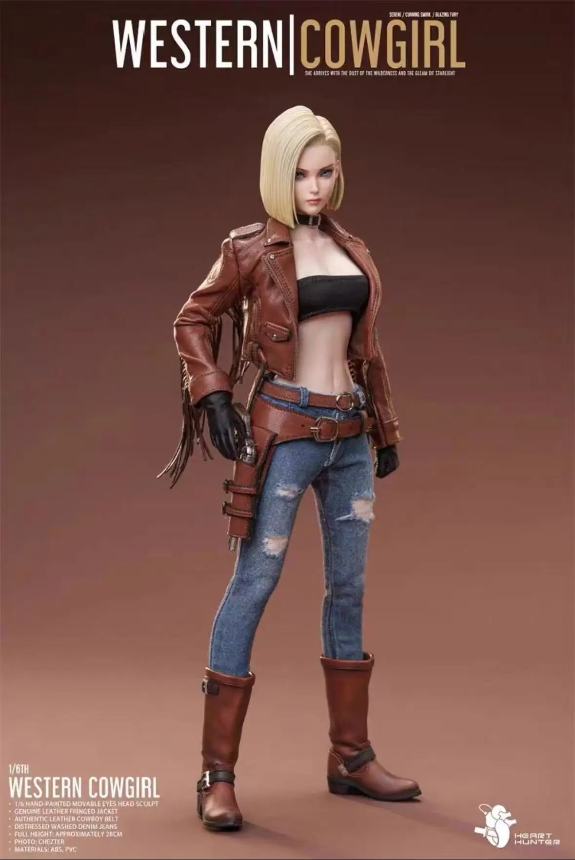 1/6 Scale Blonde Cowgirl Killer Model with 2 Head Carving 12" Female Soldier Action Figure Body Model for Collection