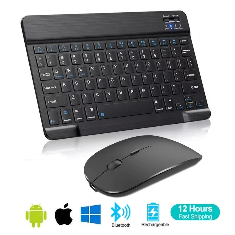 Spanisch Französisch Bluetooth Drahtlose Tastatur Azerty Russische Für iPad Mac PC Tablet Handy Laptop Und Maus Mini Mit N Gamer