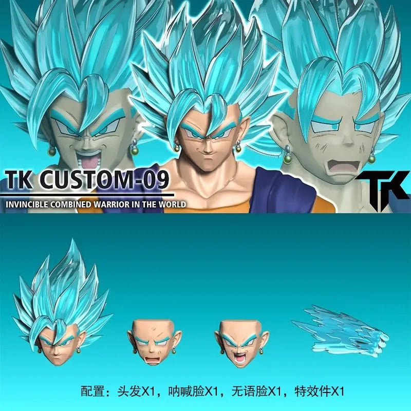 Tk Custom Dragon Ball Z Vegetto Dragon Ball Blue Super Saiyan 07/08/09 SHF Vegito Head Accessories Action Figure Head Sculpt Toy