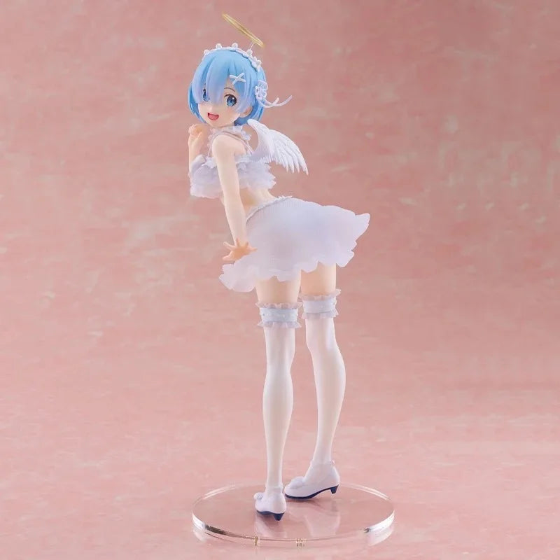 В наличност Taito Precious Figure Rem Pretty Tenshi Ver. Re:life in A Different World From Zero 23Cm Kawaii Doll Anime Model Toys
