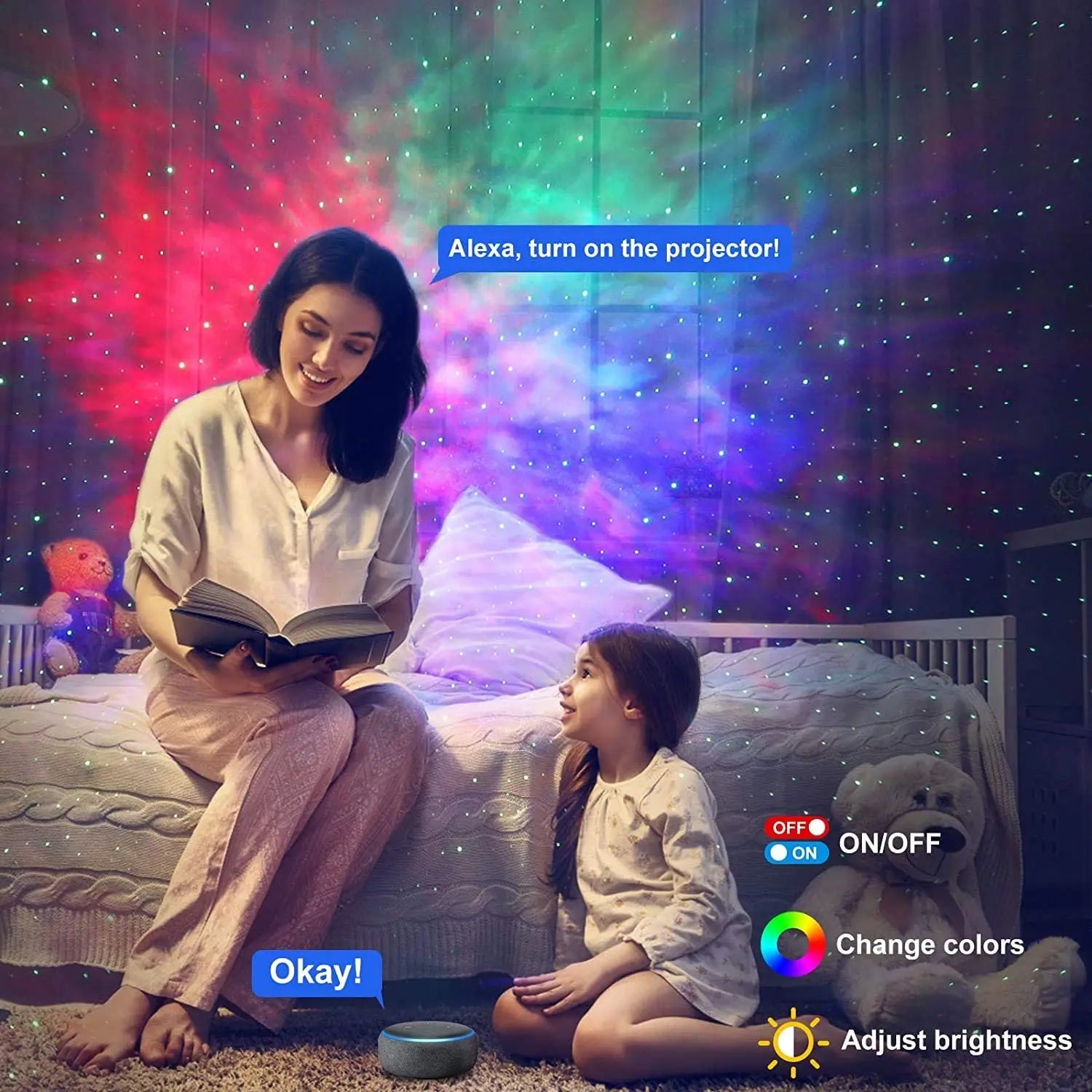 Smart Galaxy Star Projector Night Light App Controlled Nebula Ceiling Night Light For Gaming Room Bedroom Decor