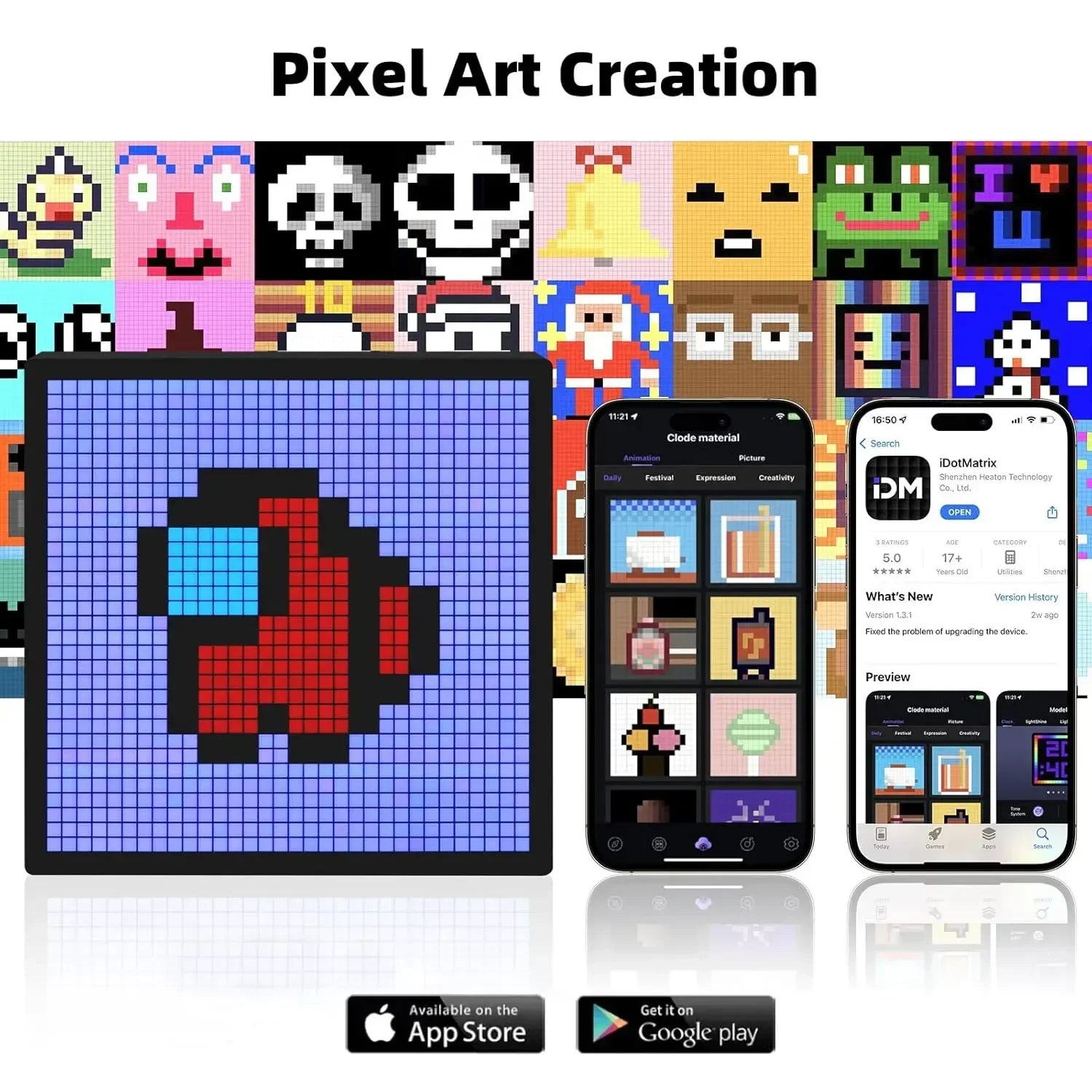 Smart LED Matrix Pixel Display RGB DIY Graffiti Bluetooth App Control Art Display Für Gaming Zimmer Dekor Cool Animation Rahmen 