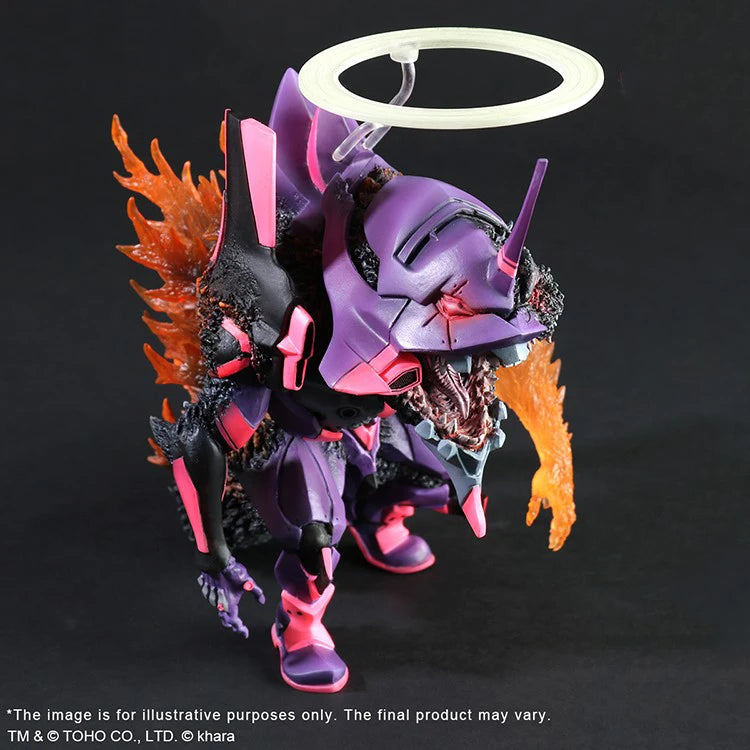 Neon Genesis Evangelion Unit-01 Godzilla Awakening Form 18.5cm PVC Q-version Figurine Model in Stock Car Chassis Decoration
