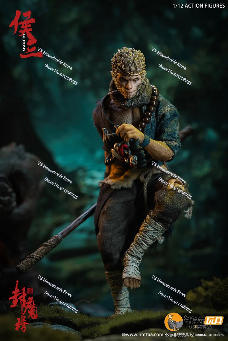 Nottaa Toys 1/12 Wu Kong Hou San Exclusive Version Action Figure Black Myth Monkey King 6" Full Set Soldier Model Collection