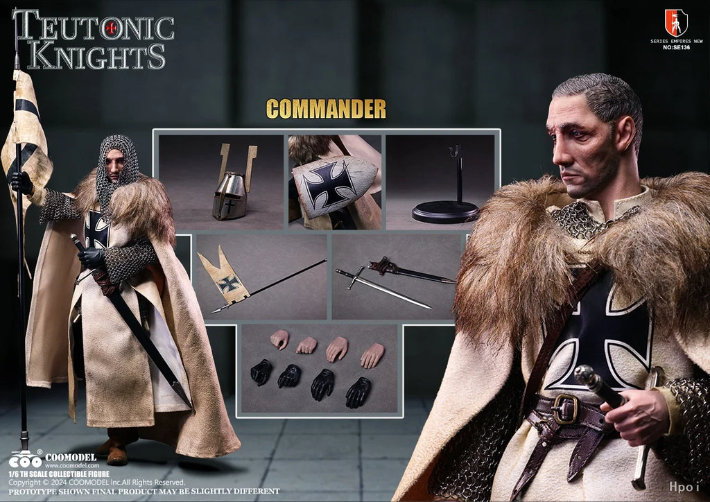【MT】Original COOMODEL Empire Series SE135 SE136 TEUTONIC KNIGHTS COMMANDER 1/6 Action Figure Toy Collection
