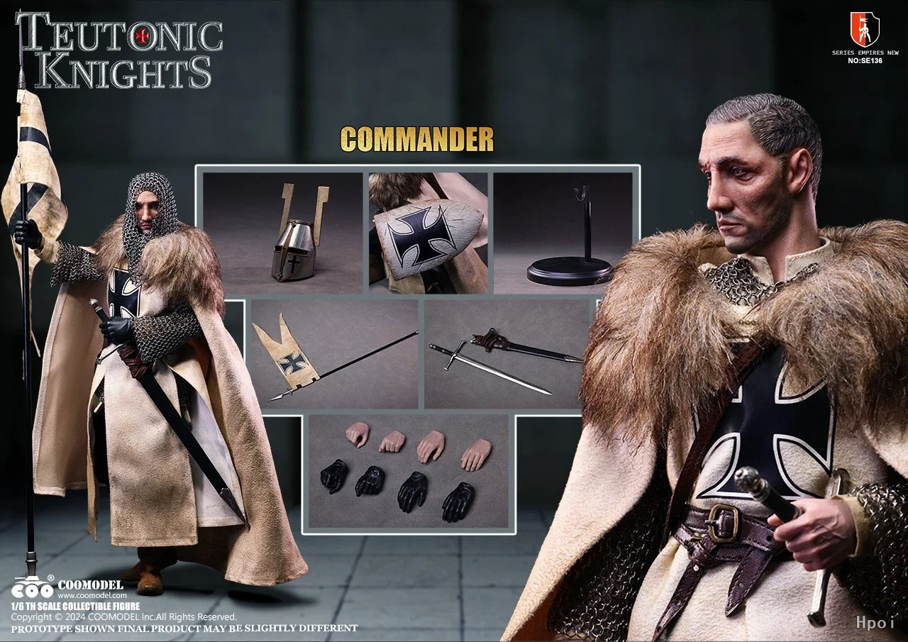 【MT】Original COOMODEL Empire Series SE135 SE136 TEUTONIC KNIGHTS COMMANDER 1/6 Action Figure Toy Collection