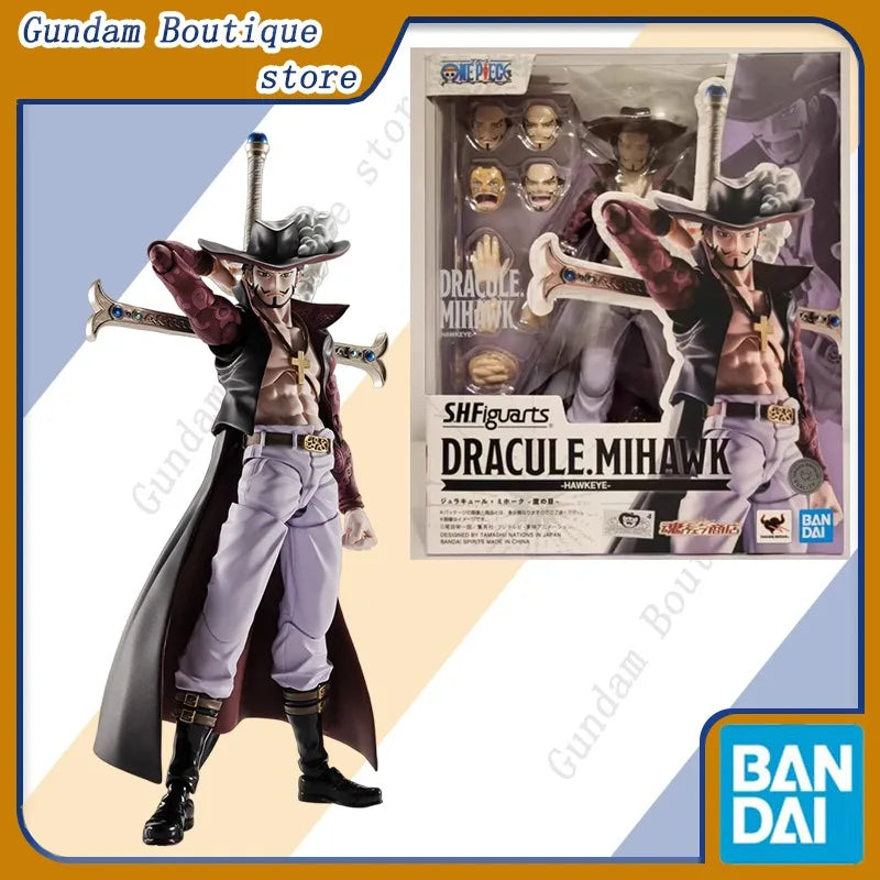 Bandai Genuine SHF ONE PIECE DRACULE MIHAWK -HAWKEYE- Anime Action Figure Collectible Finished Model Toys Ornament Gift Children