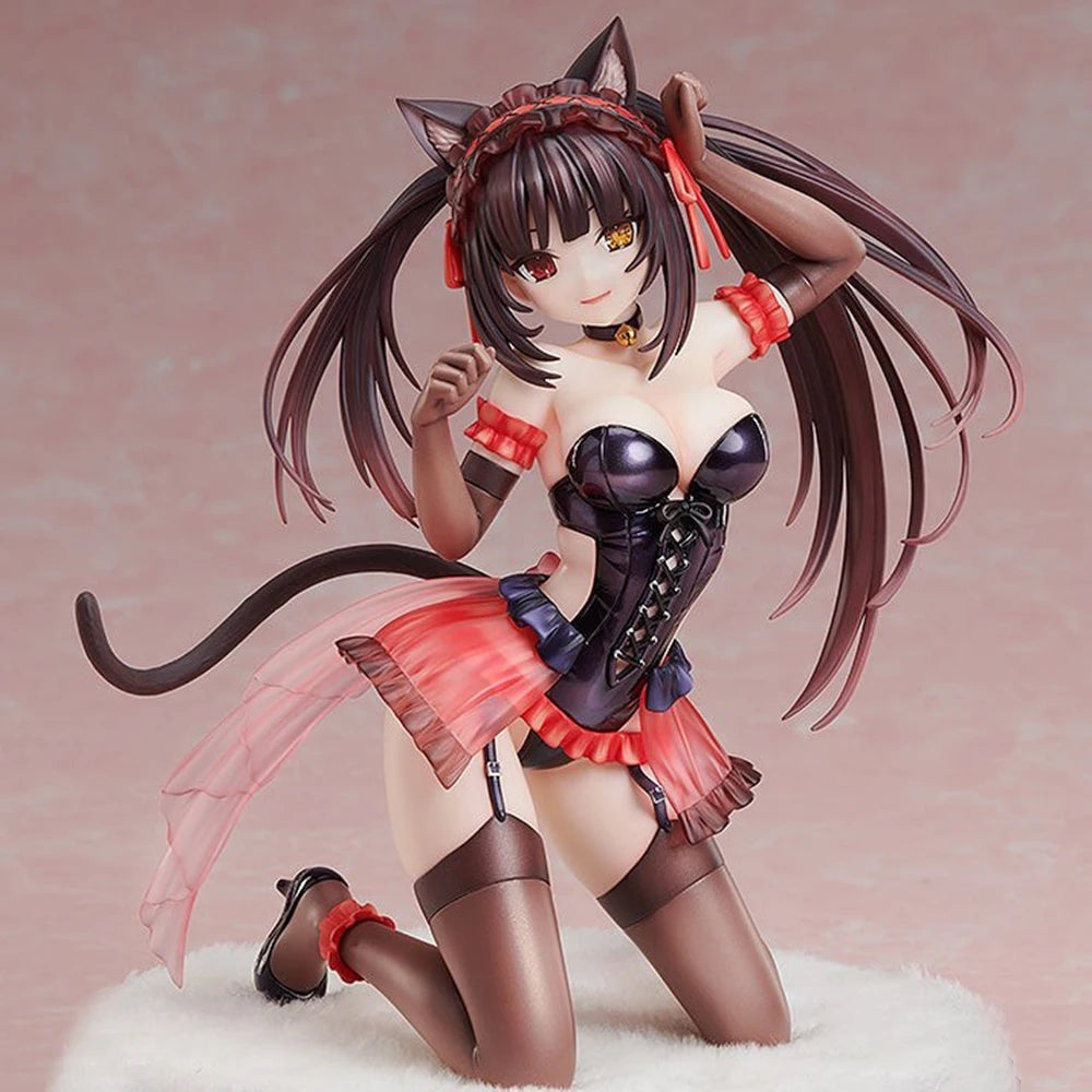 Hot Date A Live Fragment: Date A Bullet Tokisaki Kurumi Kdcolle 1/7Cat Ears Anime Action Figure Toy Game Collectible Model Doll