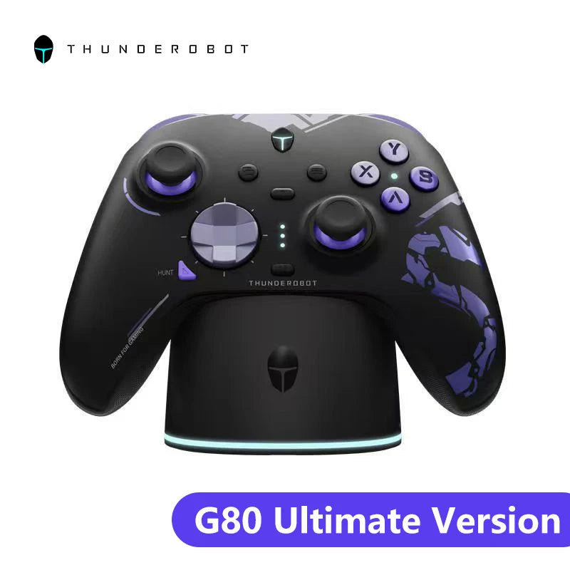 New ThundeRobot G80 Ultimate Gamepad Wired/2.4G/Bluetooth Tri-Mode For NS Quad Motor Hall Joystick Custom Gaming Controller