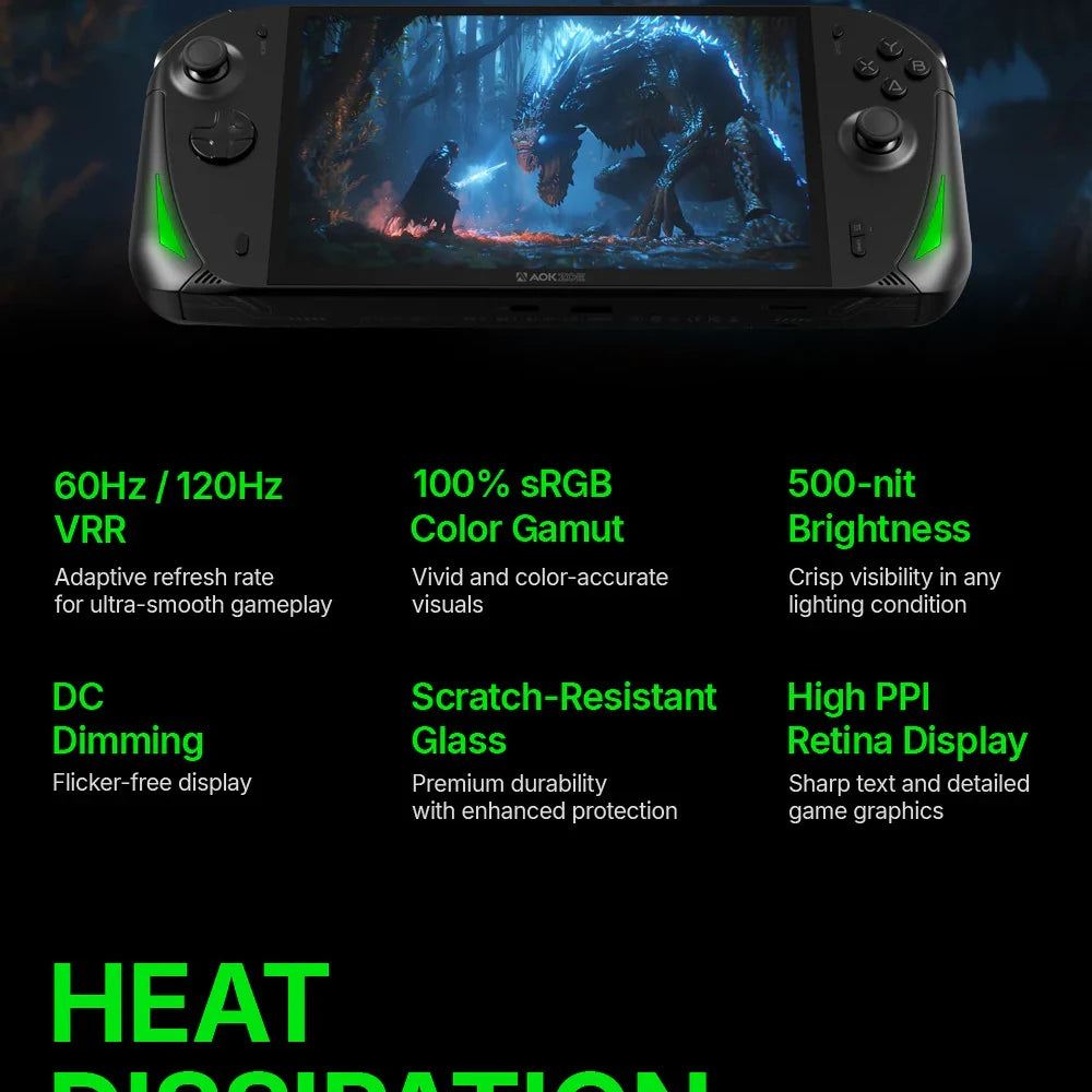 AOKZOE A1X 8" AMD Ryzen AI 9 HX 370 VRR Variable Refresh Rate Handheld Game Console Laptop Oculink Port Dual USB 4.0 Port
