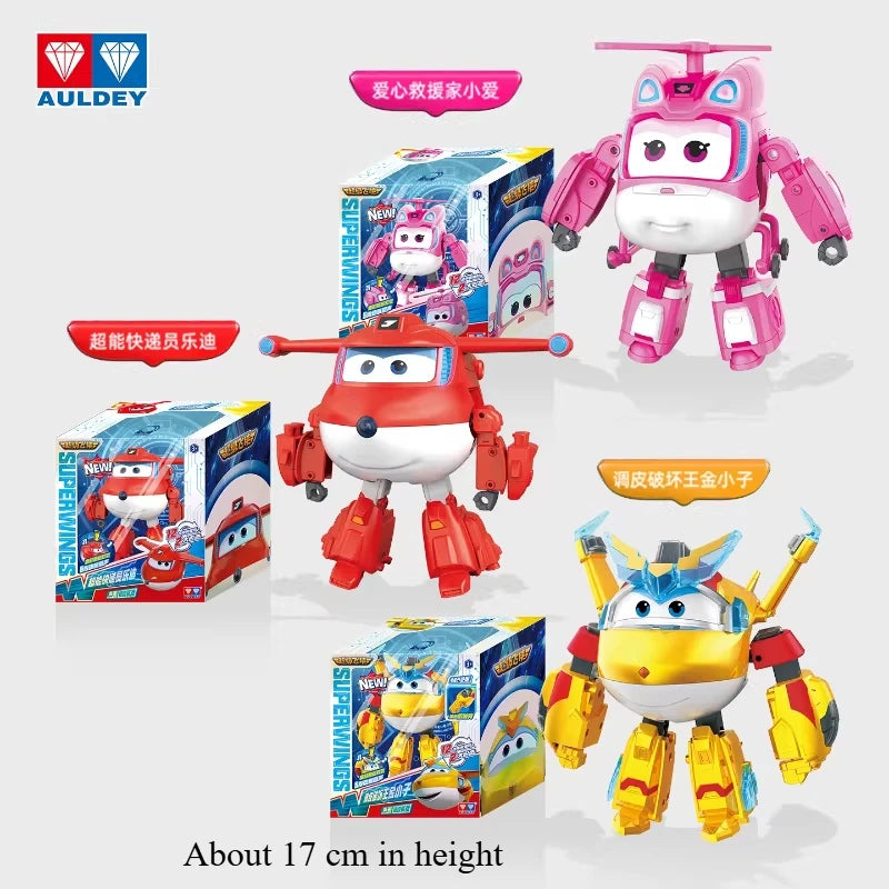 AULDEY Original Super Wings Toy Kofi Silver Shark Limited Edition Large Deformation Robot Boys Gift for Children's Day