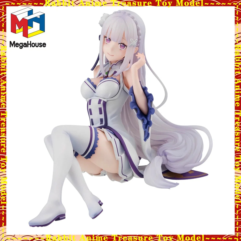 In Stock Original Genuine MegaHouse Palm-Sized Figure Re:ZERO Emilia Non PVC ABS Collectible