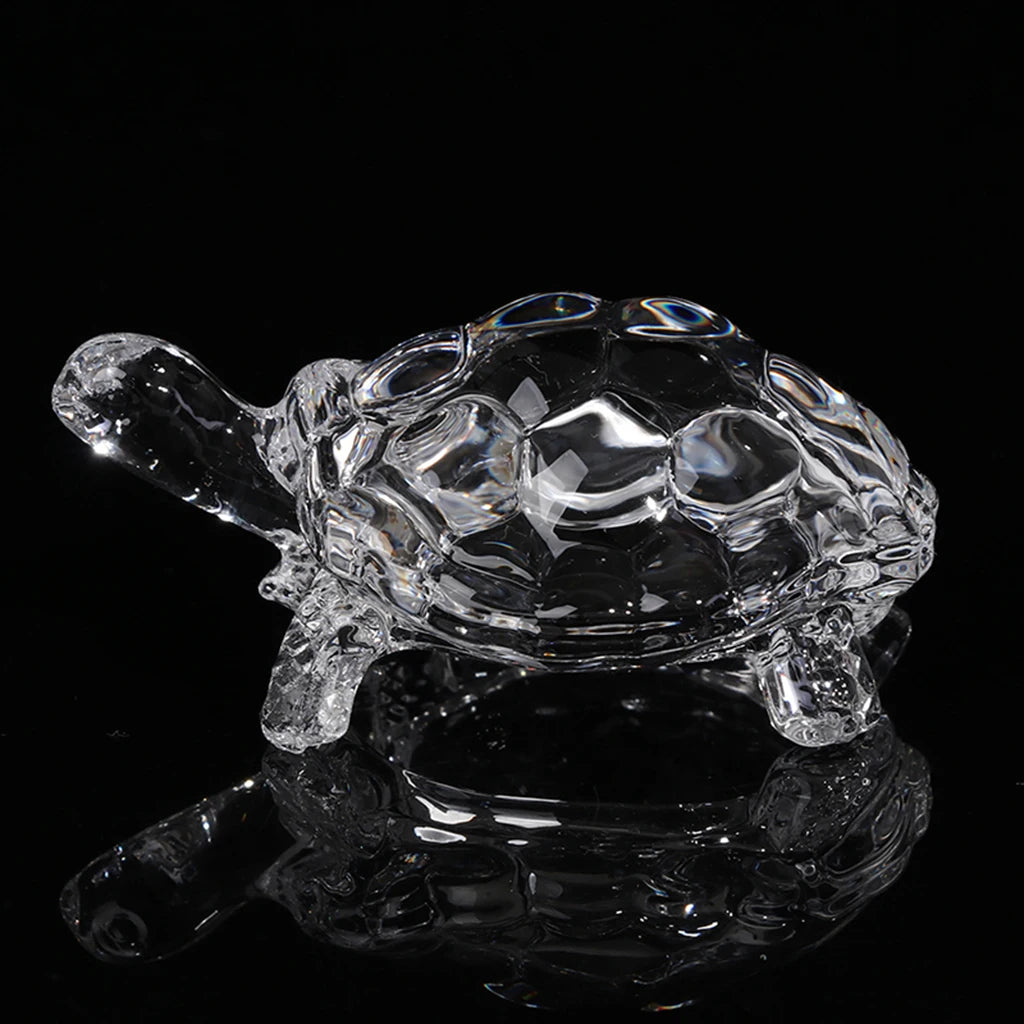 Kristall-Schildkrötenfigur, Miniatur-Schildkrötenstatue, chinesisches Glücks-Feng-Shui-Ornament für die Schreibtischdekoration im Home-Office