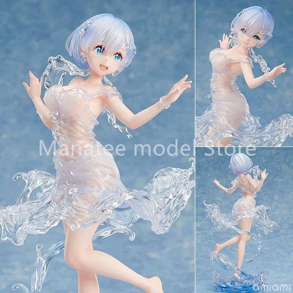 DesignCOCO Original 	Re:ZERO -Starting Life in Another World- Rem -Aqua Dress- 1/7 PVC Action Figure Anime Model Toys Doll Gift