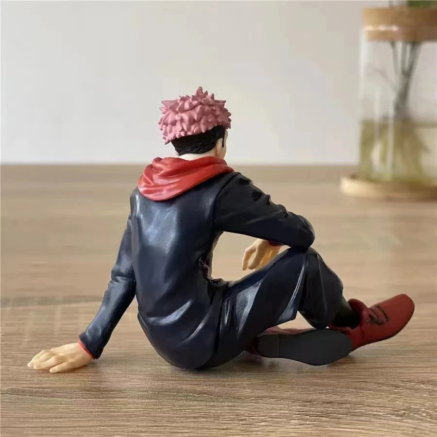 8CM Anime Jujutsu Kaisen Figur Itadori Yuji Gojo Satoru Sitzender Nudelstopper Modell PVC Sammlerstück PVC Statue Puppenspielzeug Geschenk
