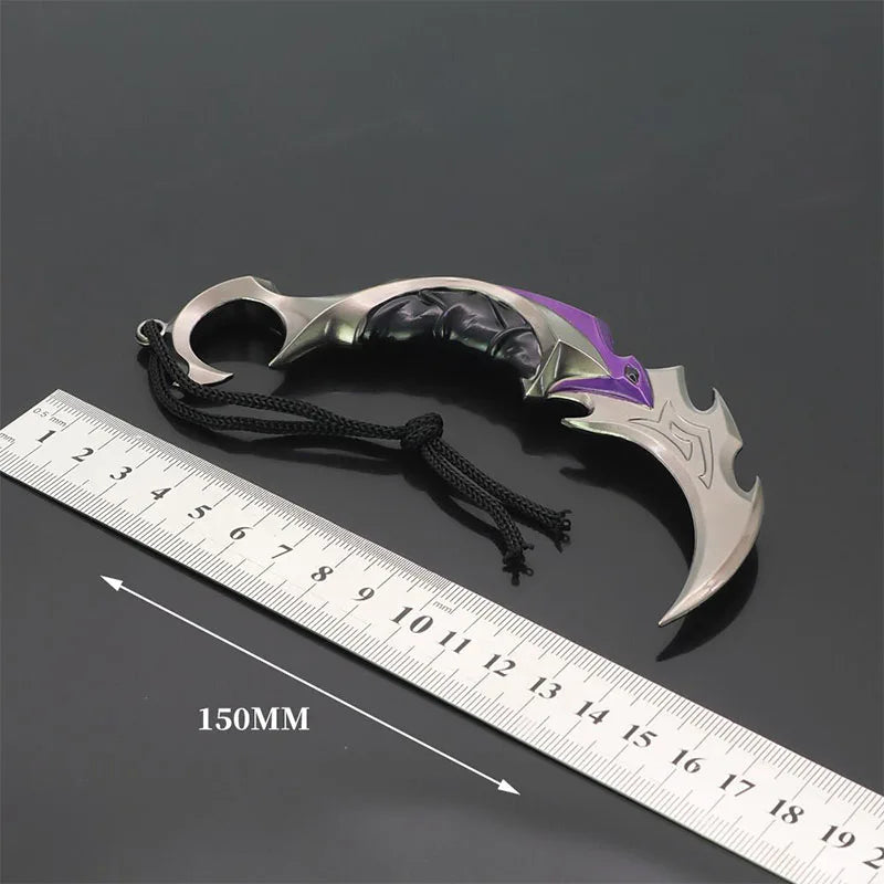 Valorant Karambit Weapon Model Reaver, EP 5 Karambit Toy Sword All Metal Keychain Claw Knives Toy Prop Ornaments Boys Gifts