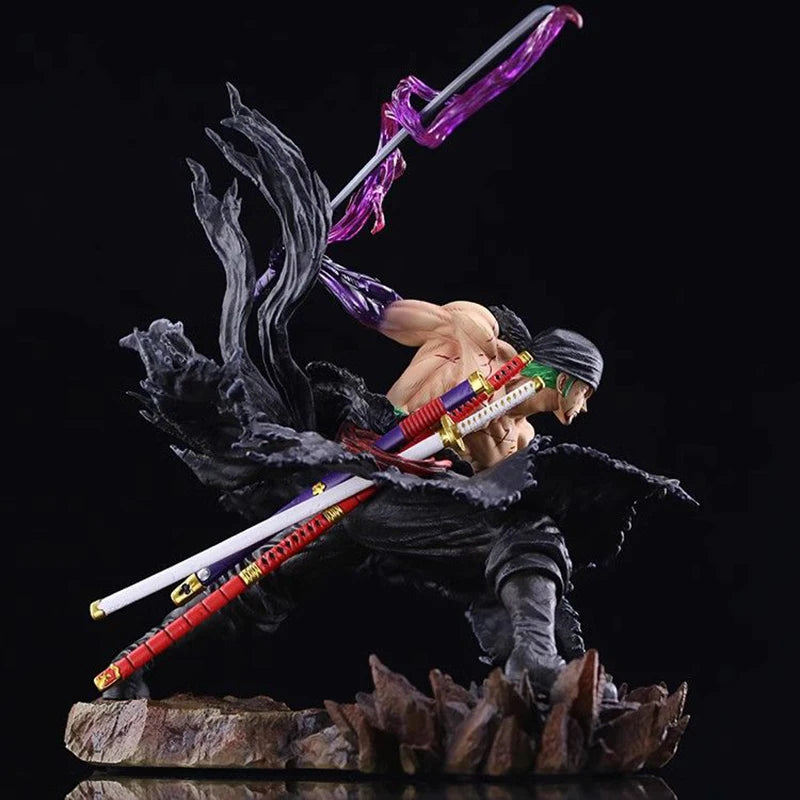 25cm Anime One Piece Zoro Figures Bloodbath Roronoa Zoro Action Figures Double Headed PVC Model Collection Toys Decoration Gifts