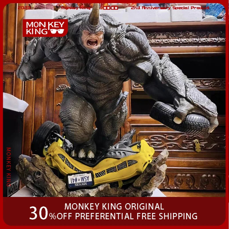 50cm Marvel Comics Figure Rhino Spider-Man Extra Large Anime Collectible Model Resin Desktop Ornaments Holiday Gifts Kids Toys