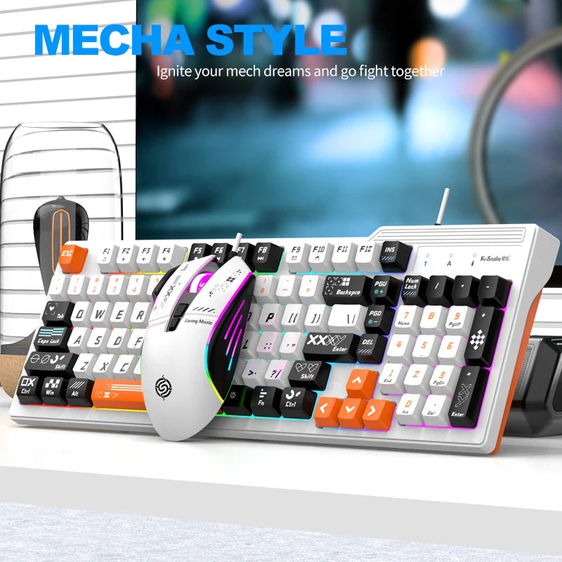 K-snake KM800 Pro kabelgebundenes Gaming-Tastatur- und Maus-Set Desktop-Computer Notebook Home Office beleuchtet USB