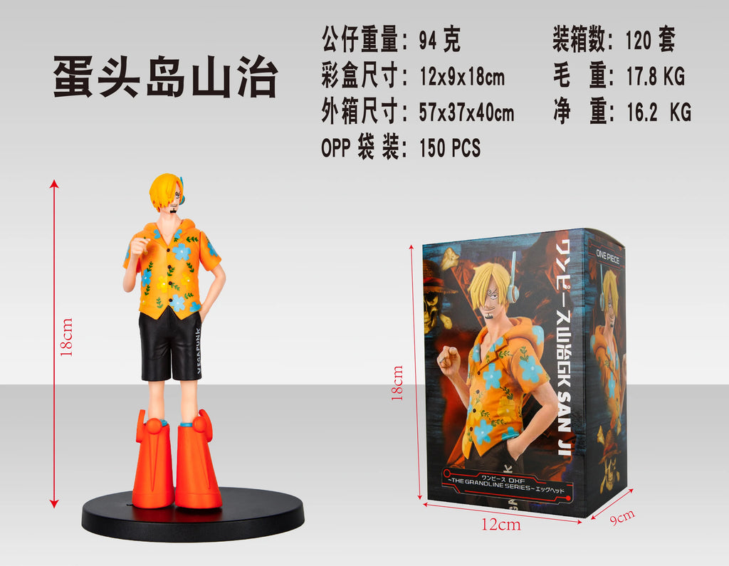 18 см Аниме One Piece Санджи Фигурка Dxf The Grandline Series Egghead Фигурки PVC Модел Подарък за рожден ден Японски кукли Играчки Подаръци