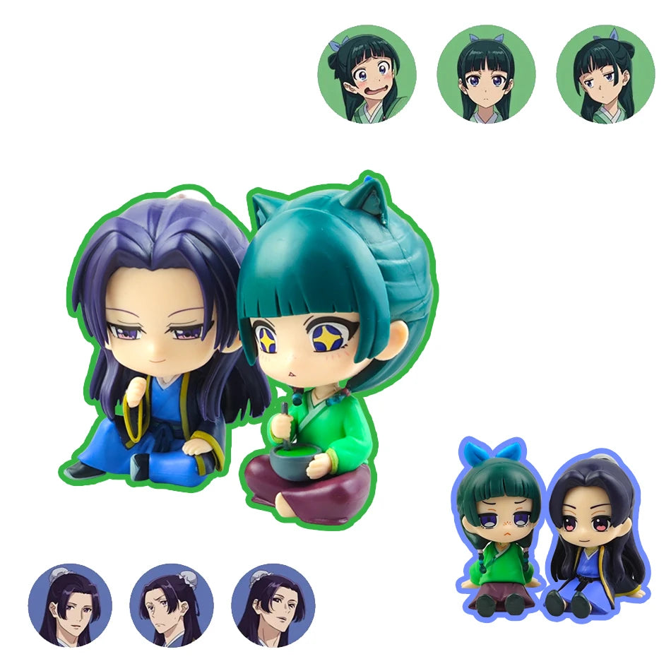 Q Version The Apothecary Diaries Maomao Jinshi Mini Figure Anime Periphery Kawaii Sitting Toys Desktop Car Ornaments Model Gifts