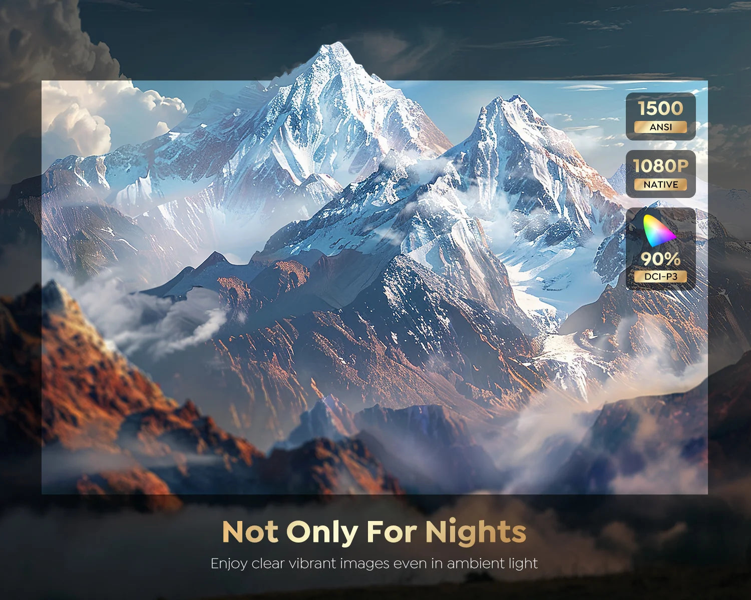 FHD 1080P-Projektor, Bluetooth-WLAN-Projektor, offiziell Netflix und AI-Autofokus, 1500 ANSI, 30000 Lumen, Autofokus, 4K-Unterstützung