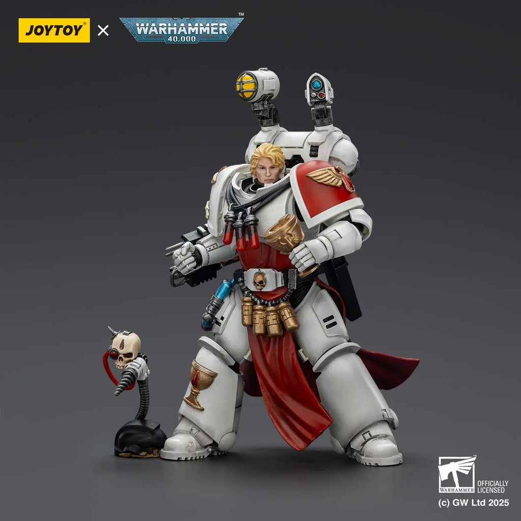 JOYTOY Warhammer 40K Action Figures Blood Angel Sanguinary Priest with Heavy Bolt Pistol Chainsword and Narthecium Power Fist