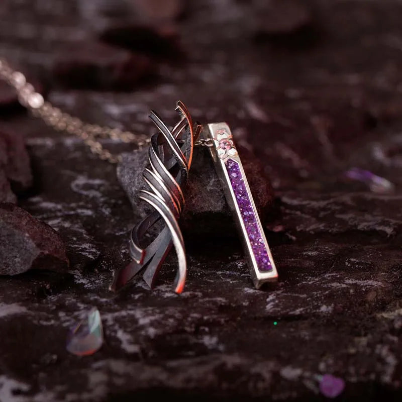 Fate Stay Night Heaven's Feel Sakura Anime FGO FSN Anhänger Silber 925 Sterling Kreuz Schmuck Halskette Manga Rolle Actionfigur