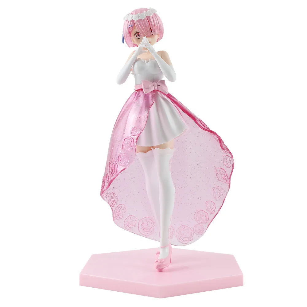 Anime Rem Figure Wedding Dress Crystal Dress Dress Up Figure RE: Zero-Starting Life in Another World Model Toy Action Figure