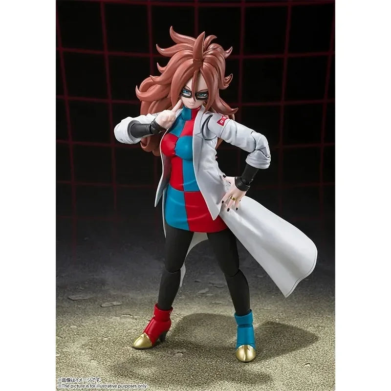 Bandai Original Genuine S.H.Figuarts SHF Dragon Ball Z Android 21 Anime Action Figure Model Toys Gifts Collectible Ornaments