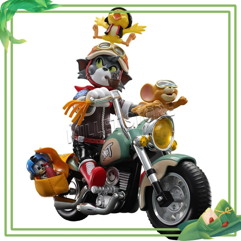 52TOYS 1/12 Classic Short Animated Series TOM JERRY Cat Mouse Retro Motorcycle 6in 18CM Full Set Figures Model