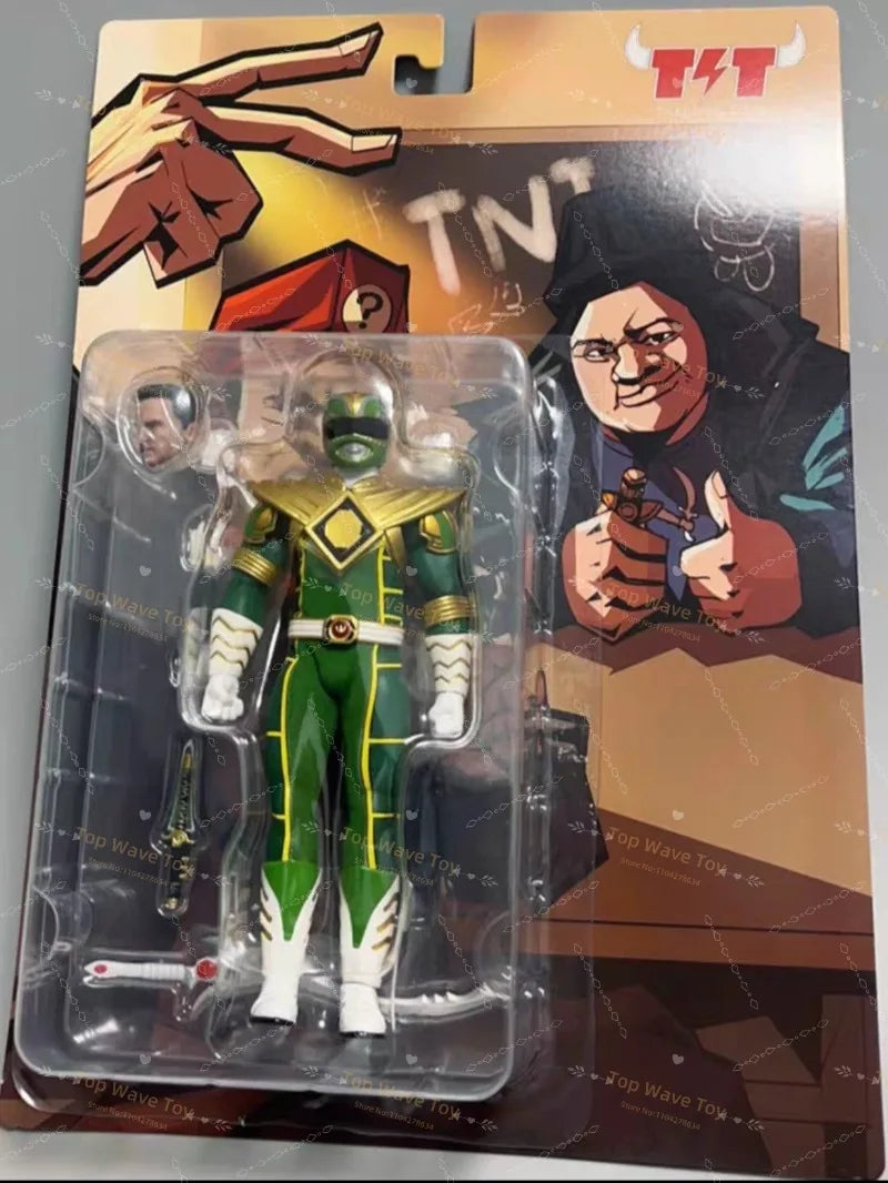New Stock Tree New Toys 1/12 Mighty Green White Power Rangers Movable Cloth Action Figure Childhood Memory 6"Figurine Collection