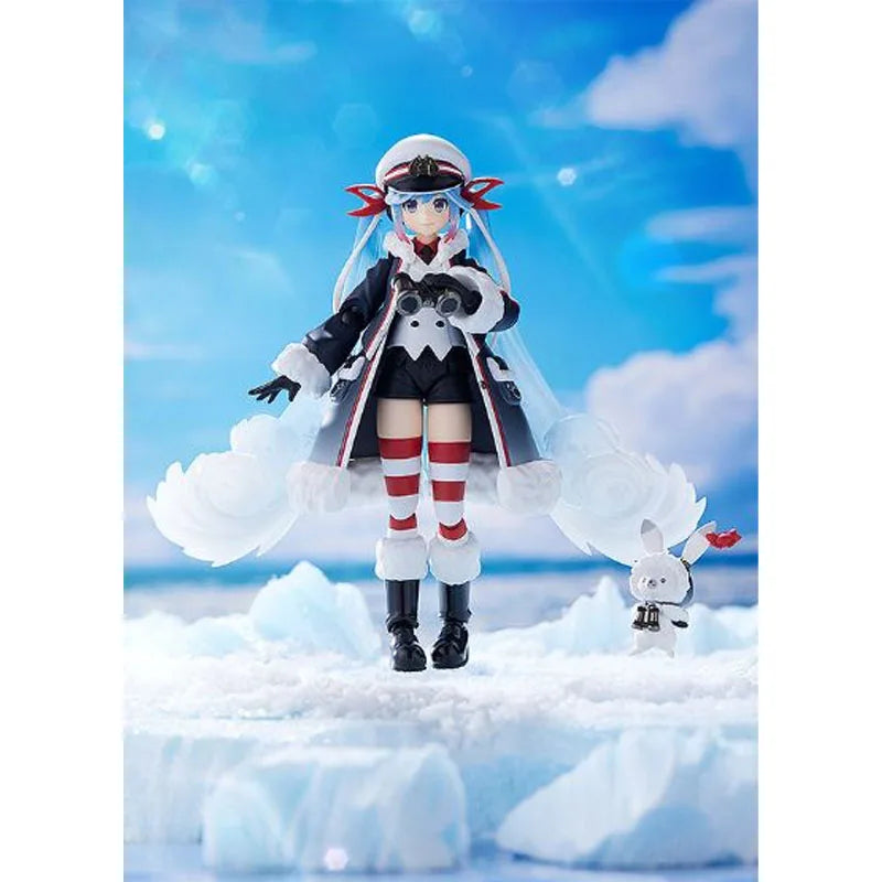 GSC Original Figma Hatsune Miku Snow Miku 2022 Grand Voyage 130mm Anime Action Figures Toys for Boys Christmas Gift Collectible