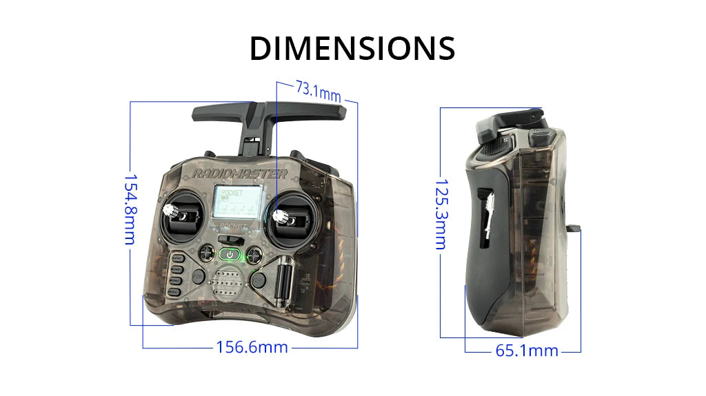 RadioMaster Pocket Hall Gimbal Transmitter Remote Control Portable Lightweight Preinstalled EdgeTX ExpressLRS Or MPM CC2500